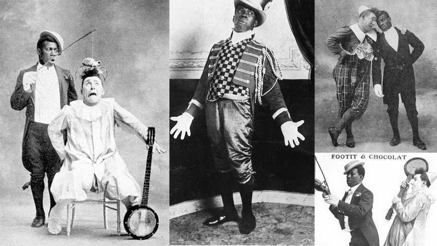 Les clowns Chocolat et Foottit, duo comique du 19e siècle - Images d'archives