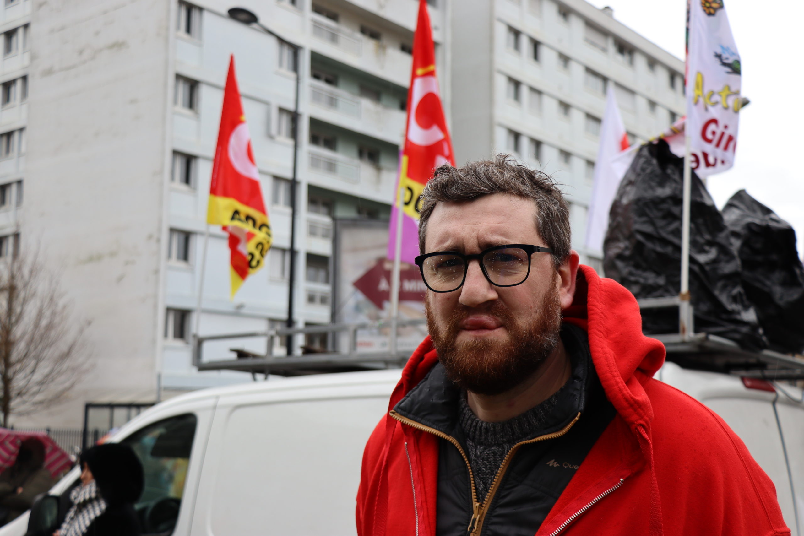Adrien Texier, membre de la CGT et co-organisateur de la manifestation
