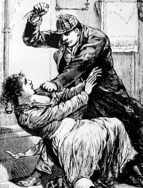 "Jack the ripper attacks woman" , vue d'artiste, paru dans Police Gazette en 1888
