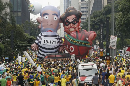 Manifestations anti-gouvernement du 14 mars, à Sao Paulo.